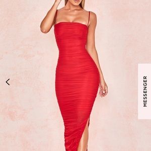 House of CB Red Fornarina Mesh Dress